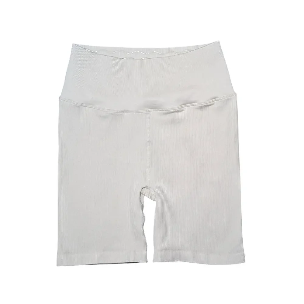 Spiritual Gangster Love Sculpt Seamless Ribbed Biker Shorts Cream